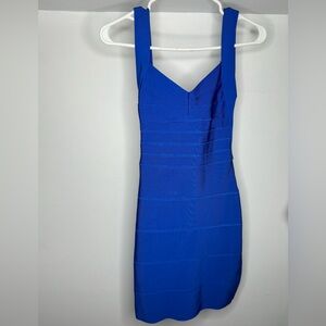 Backless Bandage Blue Mini Dress
